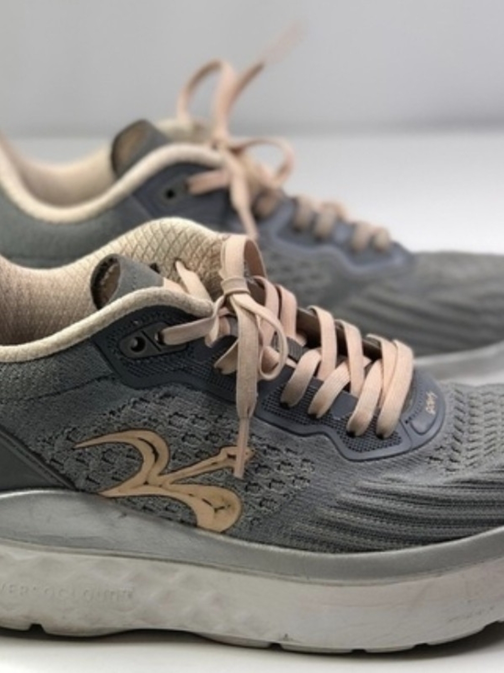 Gdefy COMING SOON Women's Gray and Blush Athletic Sneakers Walking Vacation Gym